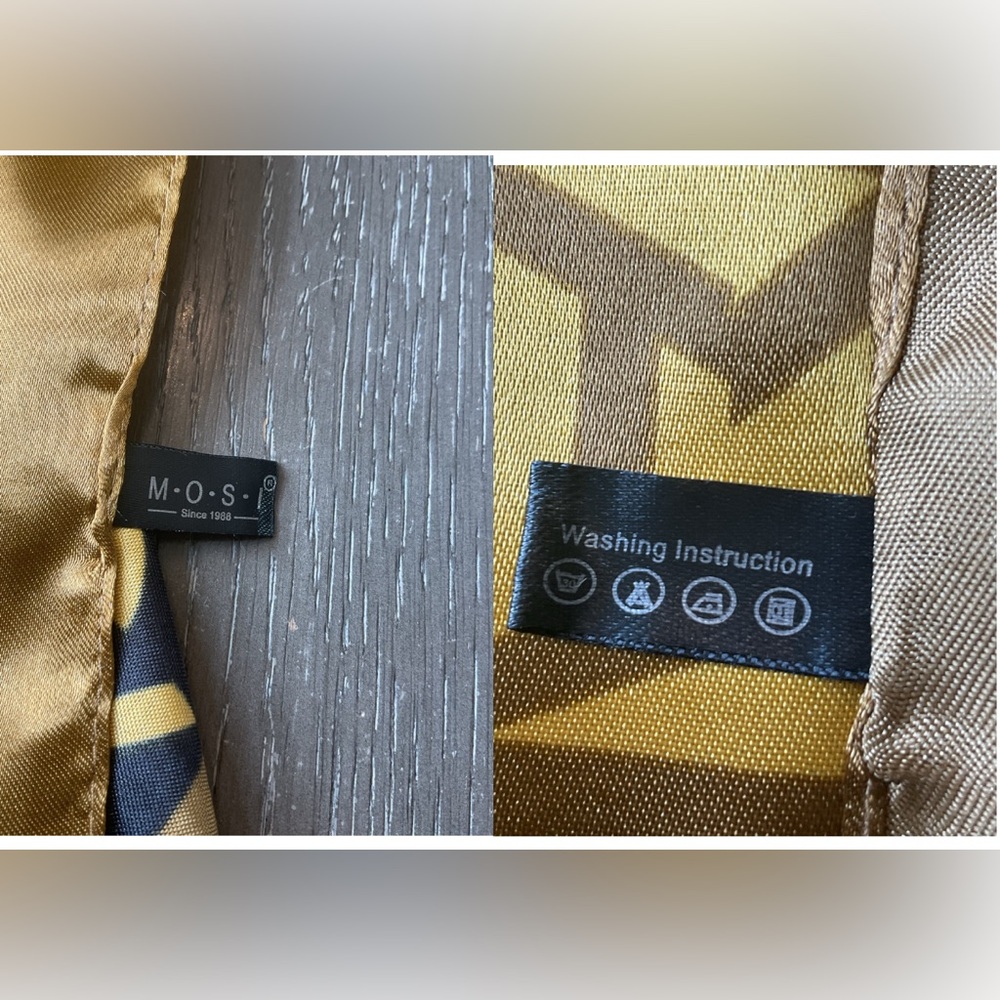 Mustard Geometric Pattern Silky Scarf - Picture 6 of 6